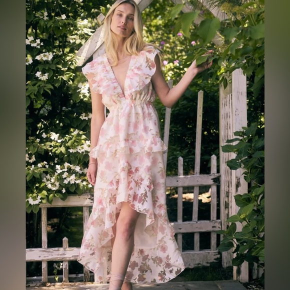 Layered With Love Dresses & Skirts - NWT Layered With Love V-Neck High Low Hem Floral Dress Med